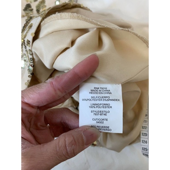 City Triangles Women’s Prom Party Sequin Dress Size S Gold Sequin Swirls - Picture 6 of 6